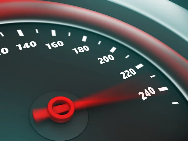 Speedometer with danger speed — Stock Photo, Image