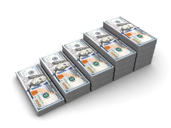 Growing stacks of money — Stock Photo, Image