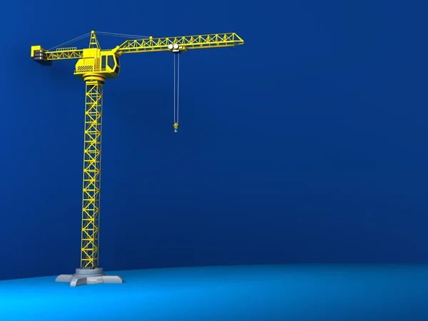 Crane tower over blue background — Stock Photo, Image