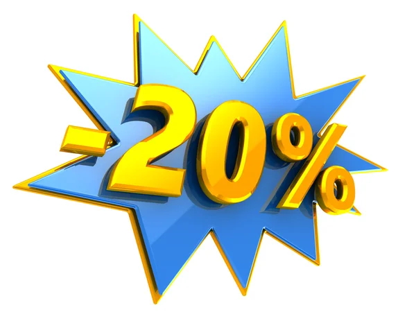20 por cento sinal de dispensa — Fotografia de Stock