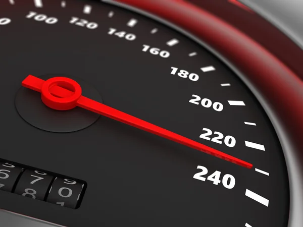 Speedometer with danger speed — Stock Photo, Image