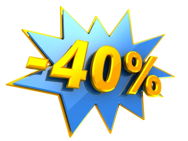 40 procent disocunt teken — Stockfoto