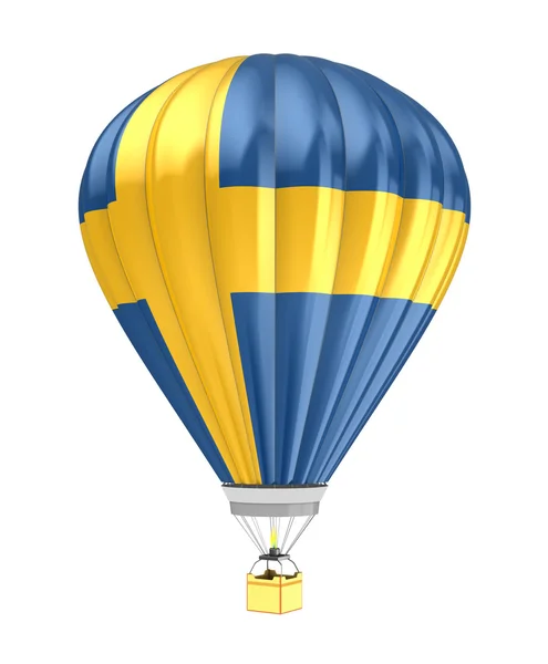 Luftballong med Sverige flagga — Stockfoto