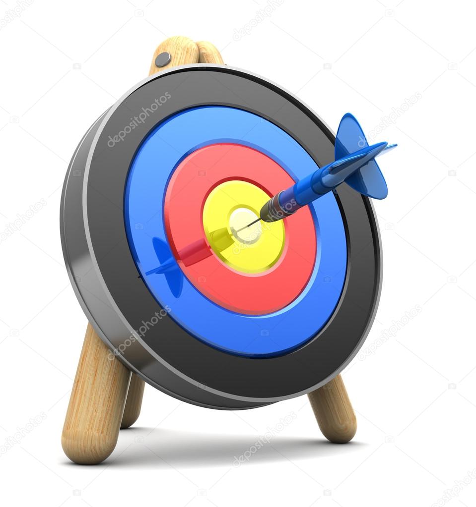 archery target with dart in center