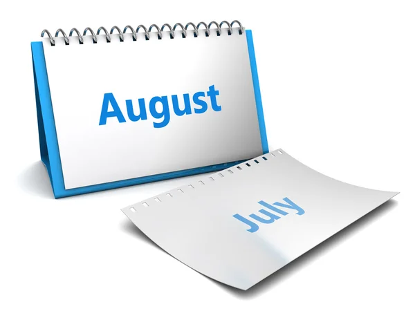 Calendario plegable con mes de agosto página —  Fotos de Stock