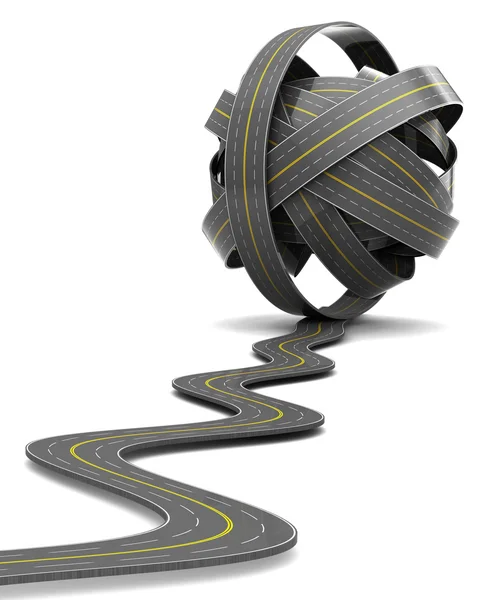 Asphalt roads knot — Stock Photo, Image