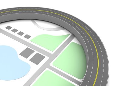 asfalt yol harita etrafında