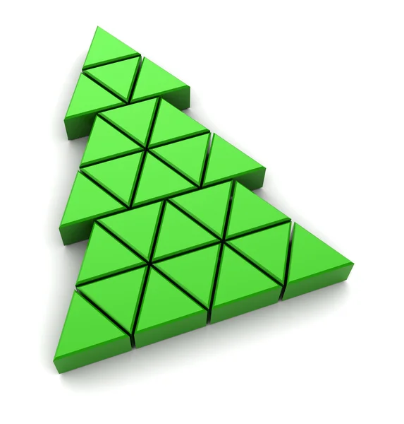 Grön julgran med trianglar — Stockfoto
