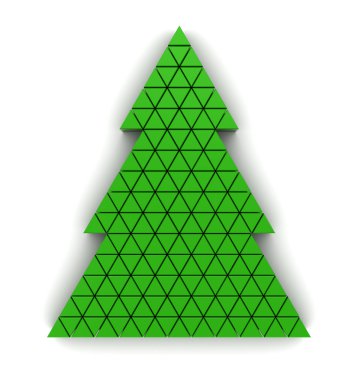 Yeşil Noel ağacı üçgenler ile yapılan
