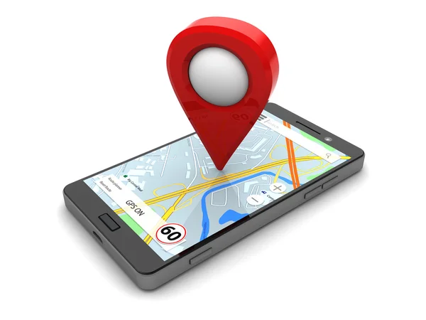 Smartphone met software van de navigatie — Stockfoto