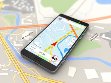 Smartphone navigasyon haritası
