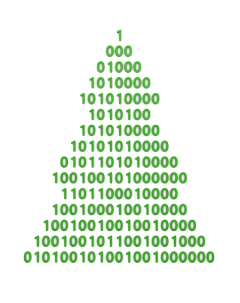 Green binary christmas tree — Stock Photo, Image