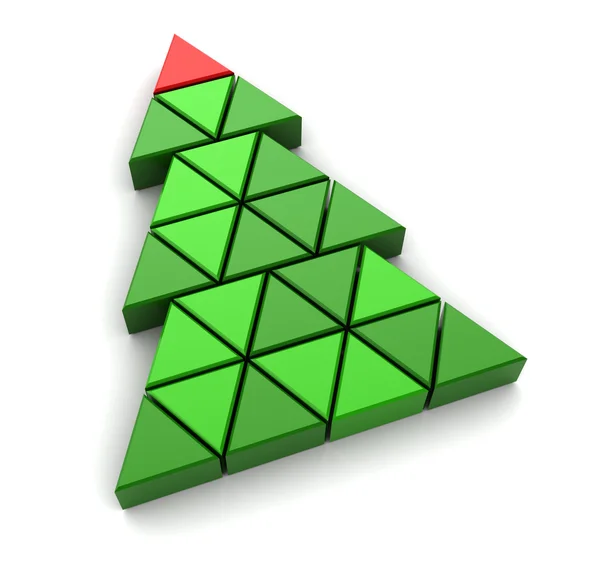 Green triangles christmas tree — Stock Photo, Image