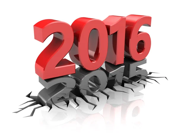 Rode 2016 jaar teken — Stockfoto