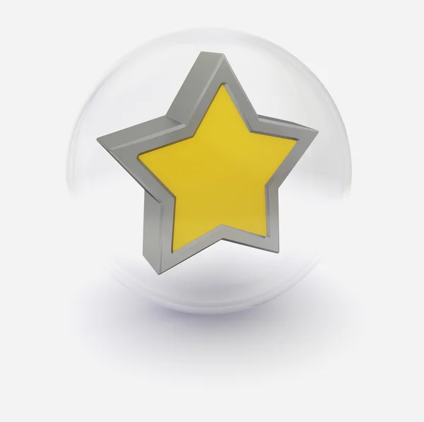 Yellow star in bubble — Stock Photo, Image