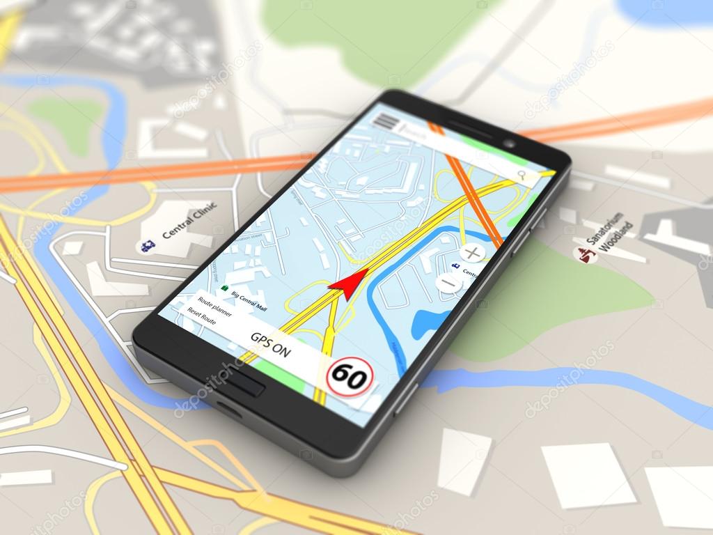 navigation map on smartphone