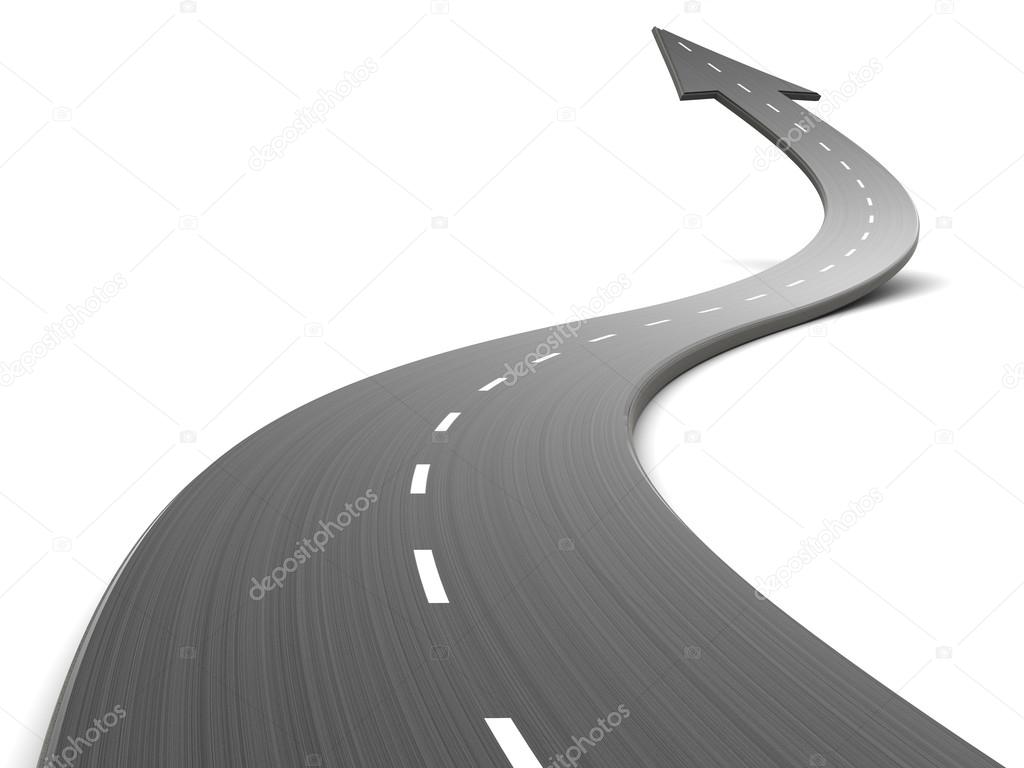 asphalt road with arrow