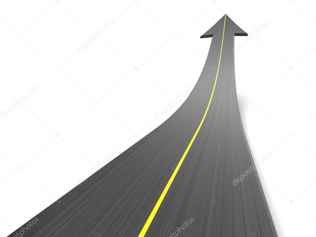 3d illustration of road with arrow