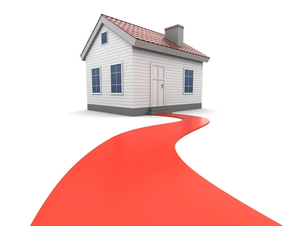 House with red road to it — Stock Photo, Image