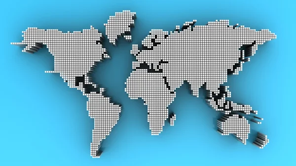 Mapa del mundo construido con bloques —  Fotos de Stock