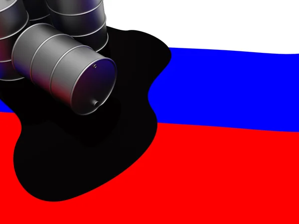 Bandeira do petróleo e da Rússia — Fotografia de Stock