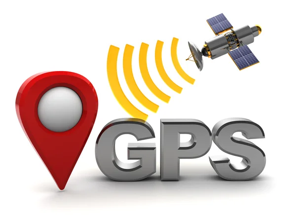 Gps symbol and red marker — Stock Photo, Image