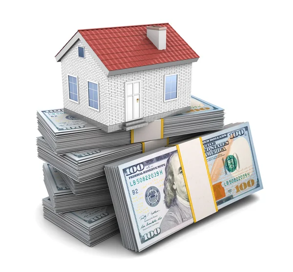 Small house and money — Stock Photo, Image