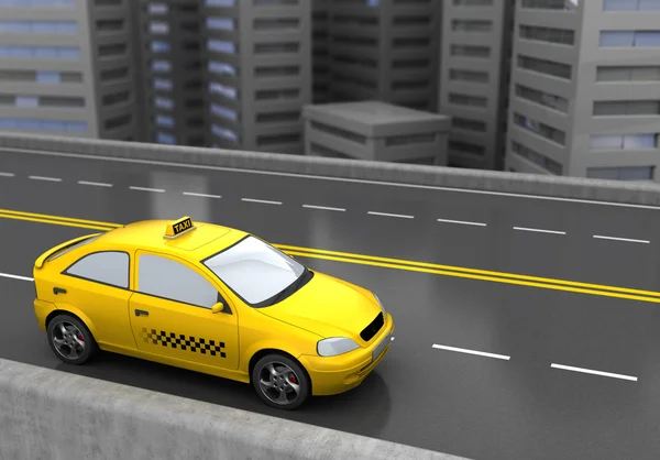 City taxi on road — Stock Photo, Image