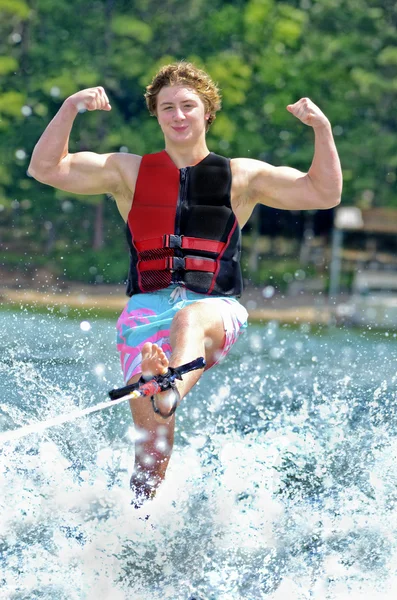 Teenage Boy on a Trick Ski — Stock Photo, Image