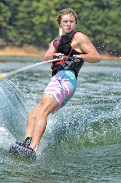 Teenage Boy on Trick Ski — Stock Photo, Image