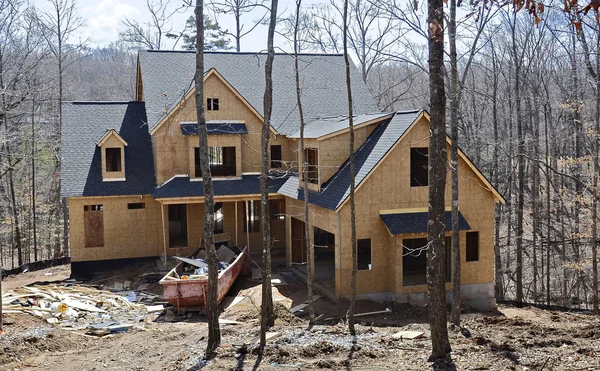 Fachada de construcción de casas nuevas — Foto de Stock