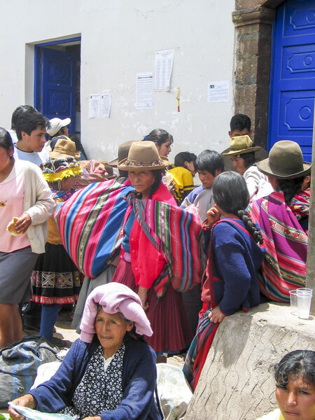 Unidentified people at the market