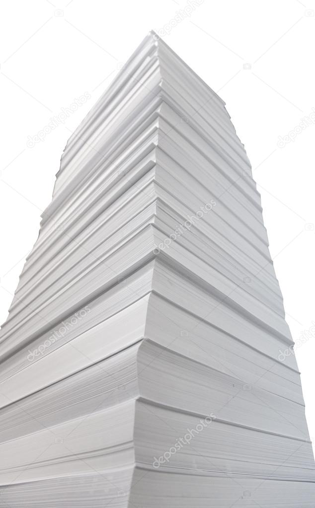 A pile of white paper