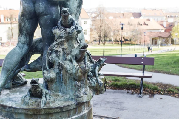 Fountain on Pragues hill Petrin — Stock Photo, Image