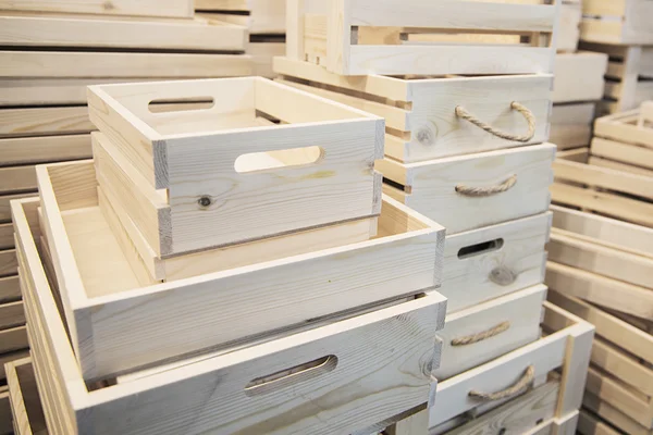 Zestaw drewnianych skrzyń — Zdjęcie stockowe