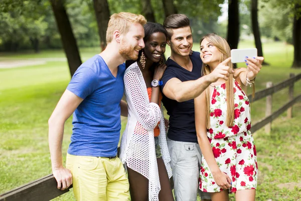 Jeunes amis dans le parc Images De Stock Libres De Droits