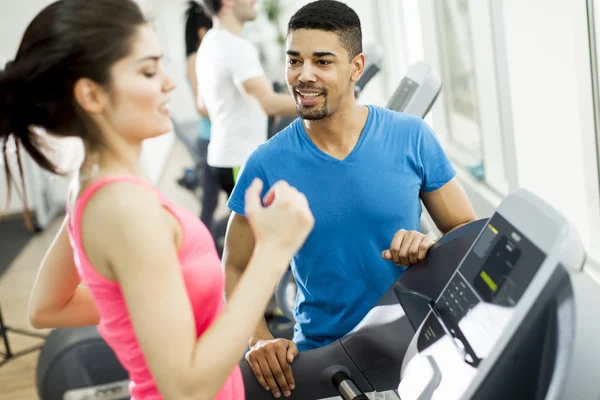 Jóvenes en el gimnasio —  Fotos de Stock