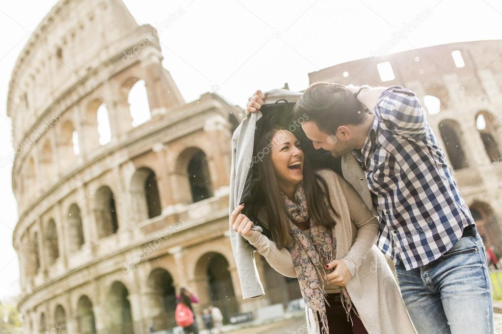 Happy couple in Rome