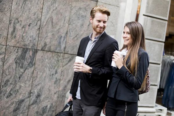 Business couple with a coffee Stock Photo