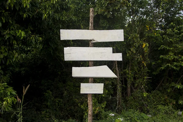 Lege borden in het bos — Stockfoto