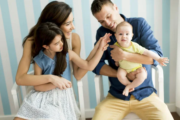 Happy family at home — Stock Photo, Image