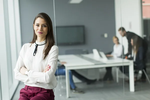 Pretty woman in the office — Stock Photo, Image