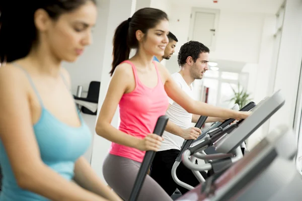 Ungdomar i gymmet — Stockfoto