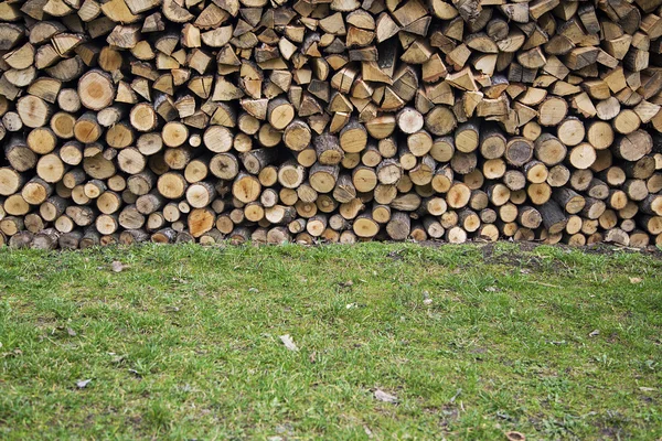 Stack of wood outdoors — Stock Photo, Image