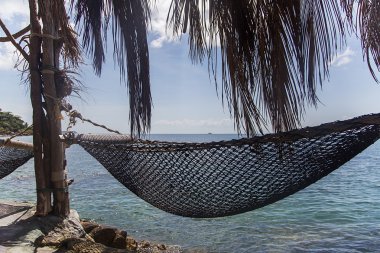 Hamak görünümünü sahilde