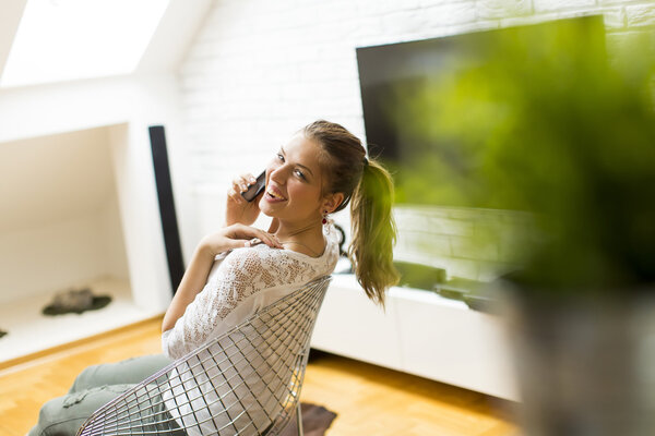 Young woman on the phone