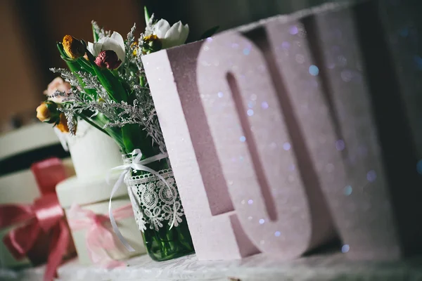 Bloemen bruiloft decoratie — Stockfoto