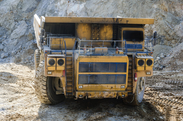 Truck in open pit mine