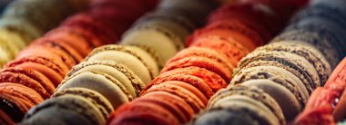 Renkli macarons görünümü