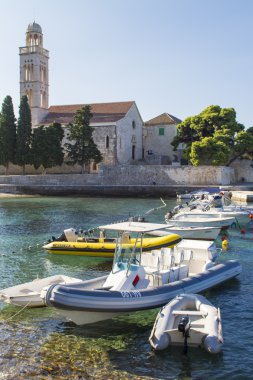 Hırvatistan Hvar Adası'nda tekne